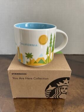 Starbucks 14oz You Are Here Mug - California - New in Box tree green yellow
